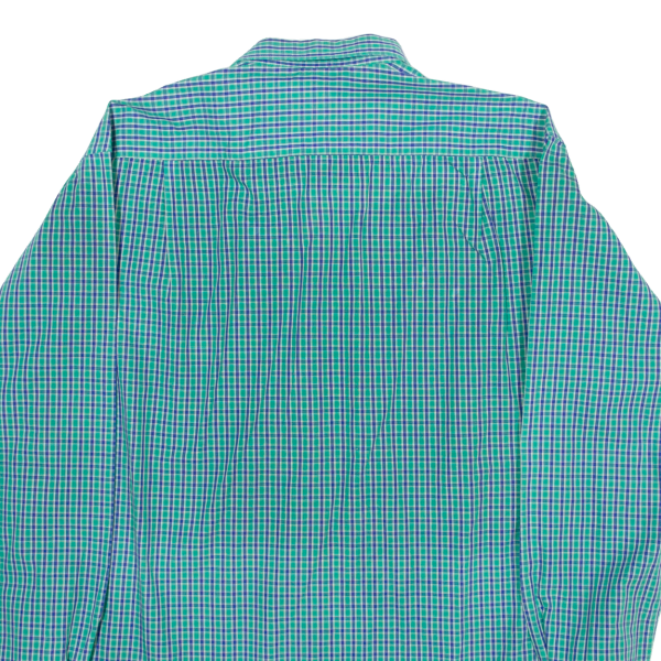 ADIDAS Slim Line Mens Shirt Green Check Long Sleeve 2XL For Cheap