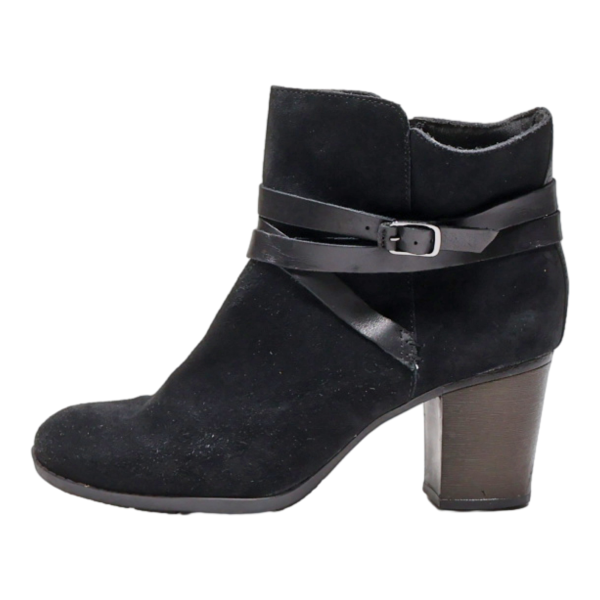 CLARKS Ankle Boots Black Suede Womens UK 6 Discount