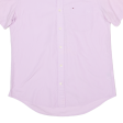 TOMMY HILFIGER City Poplin Slim Fit Mens Plain Shirt Pink M Fashion