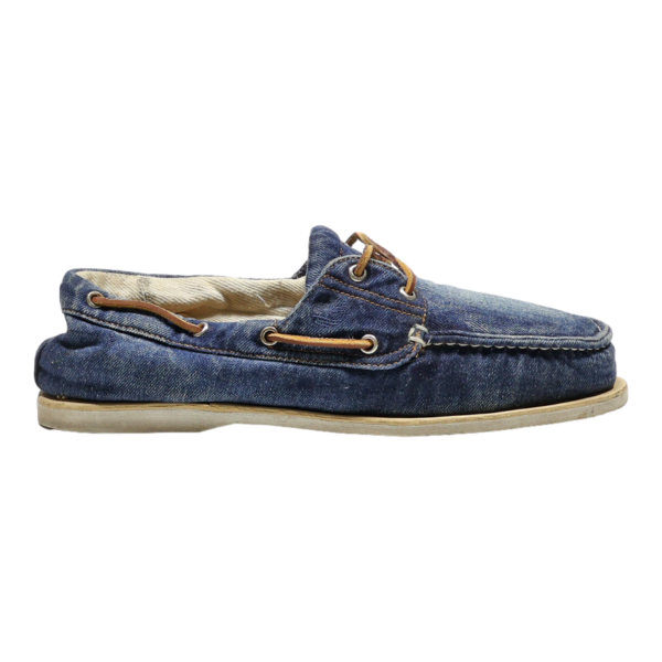 TIMBERLAND Denim Boat Shoes Blue Cotton Mens UK 11 Cheap