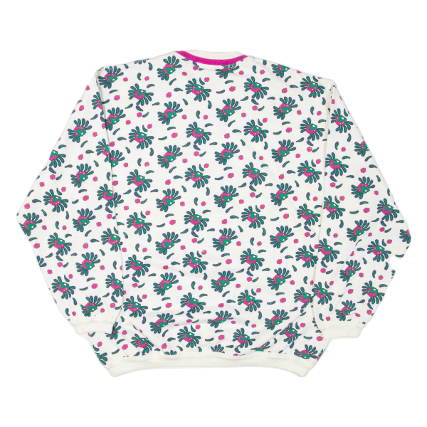 ALLEN COX Floral Womens Sweatshirt White L For Discount