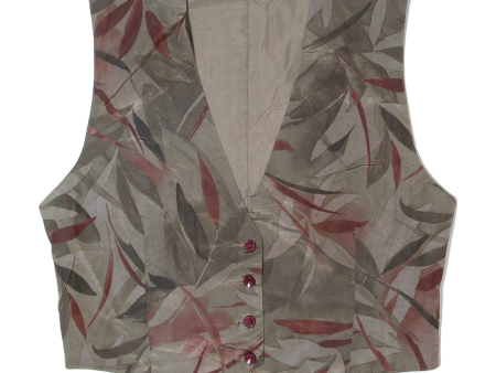 Womens Blazer Waistcoat Grey 80s Floral S Online Sale