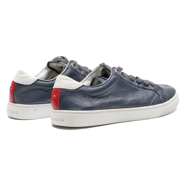 TOMMY HILFIGER Low Top Trainers Blue Leather Womens UK 6 Online