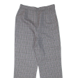 Check Womens Trousers Grey Regular Straight 90s W26 L26 For Discount