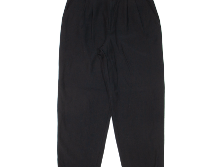 BERRI Pleated Womens Trousers Black Regular Mom Wool W26 L26 Sale