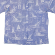 BLUE WATER WEAR All Over Boat Print Mens Shirt Blue 90s XL Online Hot Sale