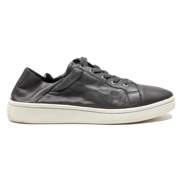 CALVIN KLEIN Low Top Trainers Black Leather Womens UK 5 on Sale