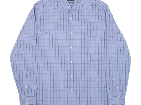 HUGO BOSS Mens Shirt Blue Check Long Sleeve XL Fashion