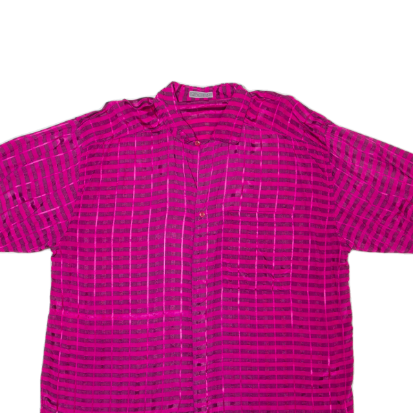 MICHEL Womens Printed Shirt Pink Collared 90s Viscose Striped XL Discount