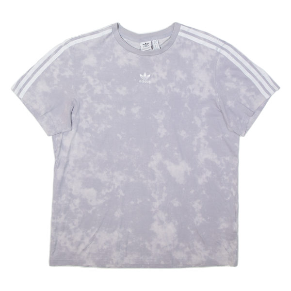 ADIDAS Womens Tie Dye T-Shirt Grey UK 12 Cheap