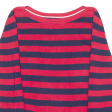 TOMMY HILFIGER Womens Patterned Jumper Red Striped Crew Neck Tight Knit L Online Hot Sale