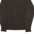 TOMMY HILFIGER Mens Jumper Brown V-Neck Tight Knit M Online Hot Sale