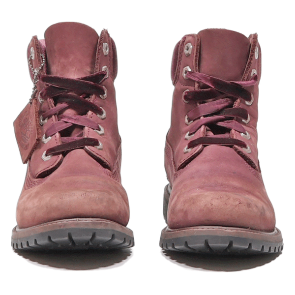 TIMBERLAND Lace-Up Boots Purple Leather Womens UK 5.5 Sale