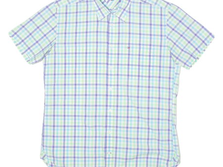 TOMMY HILFIGER Mens Shirt White Check L Sale