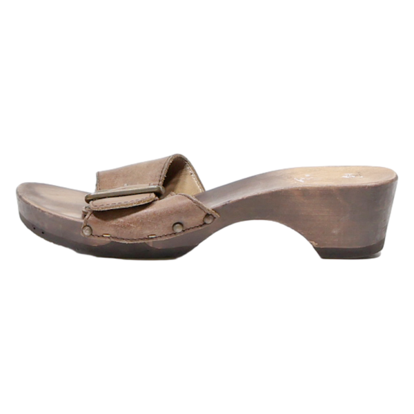 Slider Sandals Brown Leather Womens UK 6 Online Hot Sale