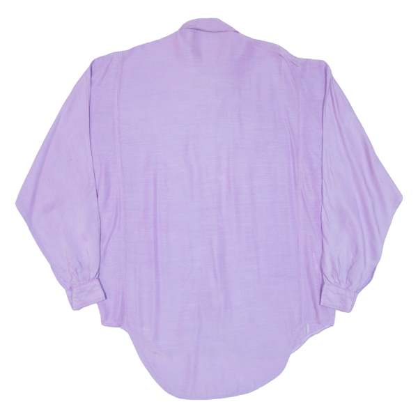 BANDOS Womens Plain Shirt Purple Viscose Long Sleeve S For Discount