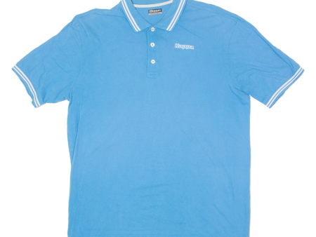 KAPPA Mens Polo Shirt Blue 2XL Online Sale