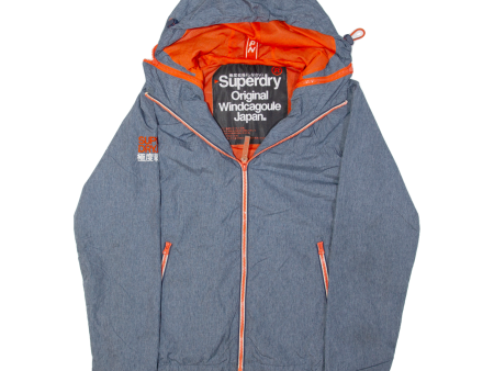 SUPERDRY Mesh Lined Mens Rain Jacket Grey Hooded S Online now