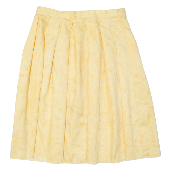 Pleated Womens A-Line Skirt Yellow Knee Length M Sale