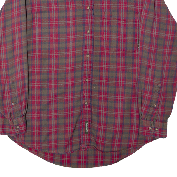 TIMBERLAND Mens Shirt Red 90s Plaid Long Sleeve M Supply