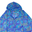 Womens Rain Jacket Blue Hooded Floral M Cheap