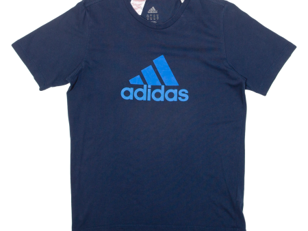 ADIDAS Boys T-Shirt Blue 13-14Y Fashion