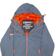 SUPERDRY Mesh Lined Mens Rain Jacket Grey Hooded S Online now