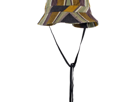 TERRE ROUGE Boys Bucket Hat Green Striped Hot on Sale