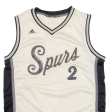 ADIDAS Kawhi Leonard San Antonio Spurs Mens Jersey Cream Sleeveless USA V-Neck M Fashion