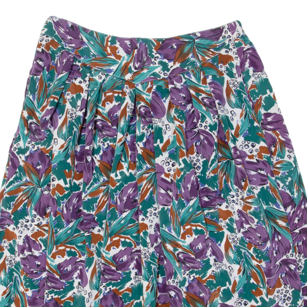 CHRIS JB Womens A-Line Skirt Purple Knee Length Floral L Supply