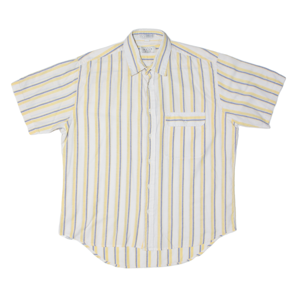 THE MENS STORE Mens Shirt Yellow 90s Striped L Cheap