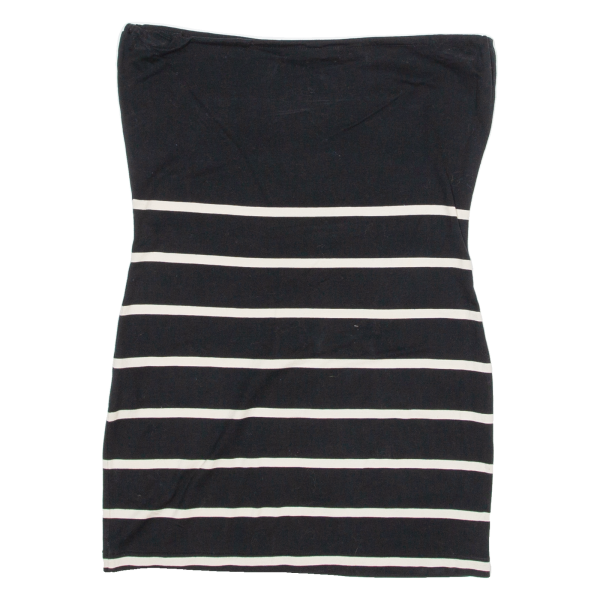 Womens Printed Top Black Strapless Striped S Online Hot Sale