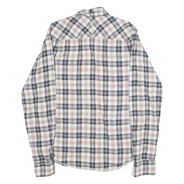 TOMMY HILFIGER Mens Shirt Grey Plaid Long Sleeve L Hot on Sale