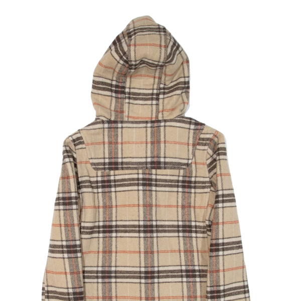 TFFNE WFFNIE Womens Duffle Coat Beige Knit Hooded Check S Online Sale