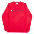 CHAMPION Mens T-Shirt Red Long Sleeve M Hot on Sale