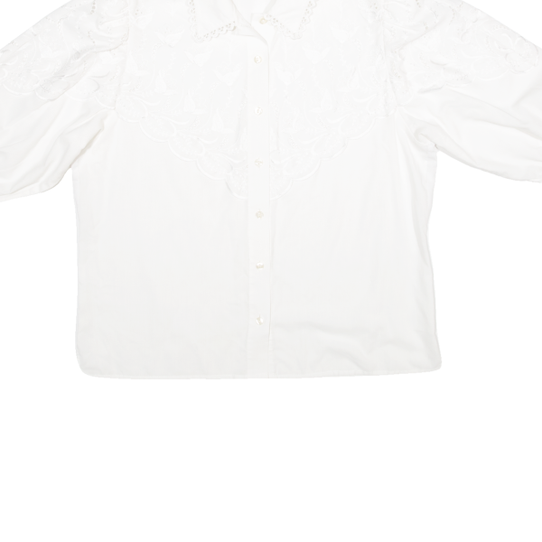 Womens Blouse Shirt White Collared L Cheap