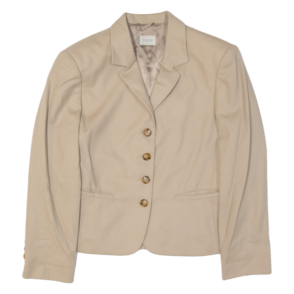 UNITED COLOURS OF BENETTON Womens Blazer Jacket Beige Wool M Hot on Sale