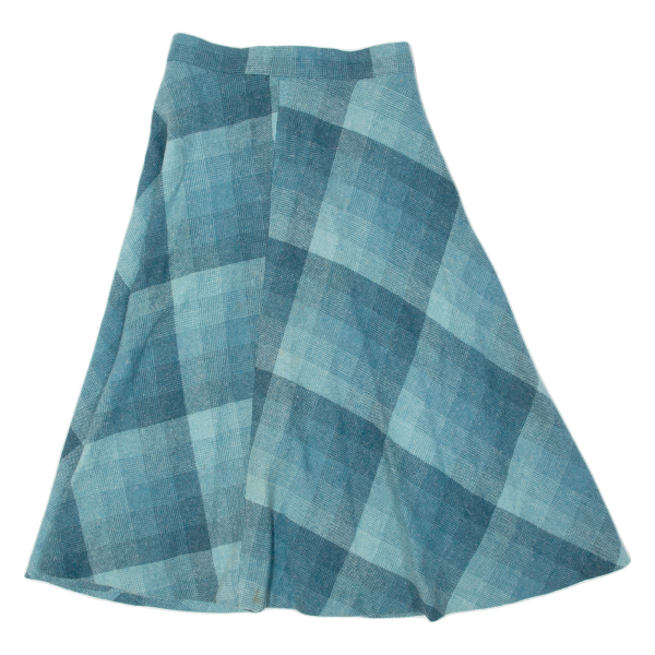 LOUIS LONDON Womens A-Line Skirt Blue Midi Check S Online Sale