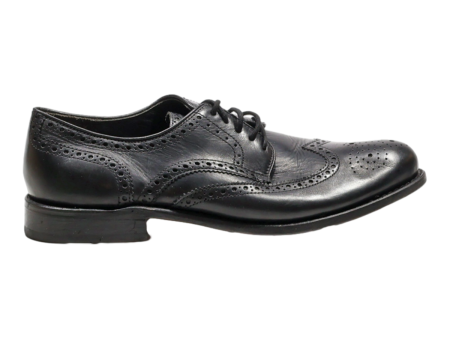 BORELLI Brogue Shoes Black Leather Mens UK 8 For Cheap