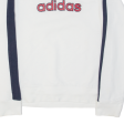 ADIDAS Womens Sweatshirt White V-Neck UK 12 Fashion