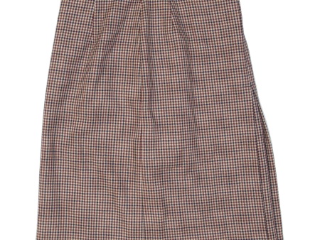 Womens A-Line Skirt Brown Knee Length 90s Plaid M For Cheap