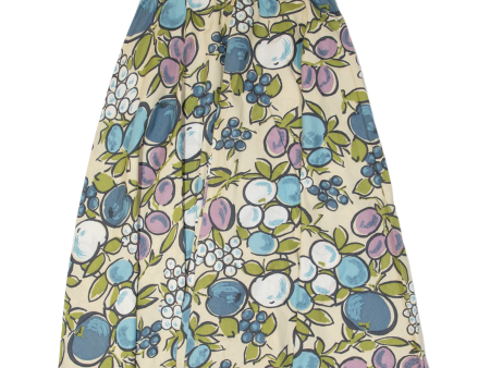 PITAVA All Over Fruit Print Womens Swing Skirt Cream Midi S Supply