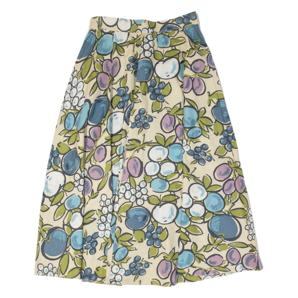 PITAVA All Over Fruit Print Womens Swing Skirt Cream Midi S Supply