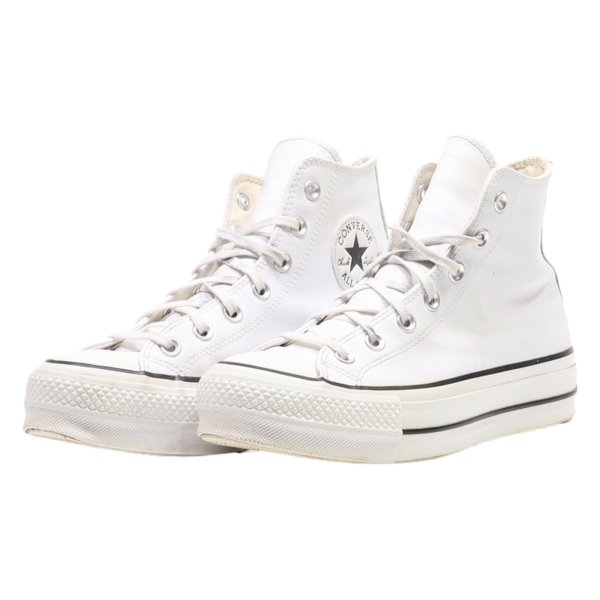 CONVERSE Chuck Taylor All Star 2018 Platform High Top Trainers White Leather Womens UK 5.5 Cheap