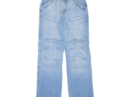 Y.O.U Womens Jeans Blue Loose Straight Stone Wash W28 L32 on Sale