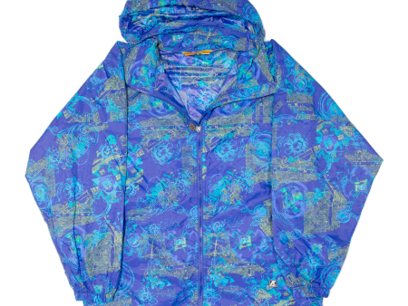 Womens Rain Jacket Blue Hooded Floral M Cheap