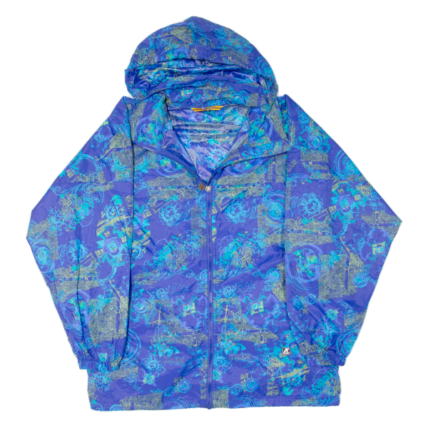 Womens Rain Jacket Blue Hooded Floral M Cheap