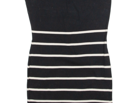 Womens Printed Top Black Strapless Striped S Online Hot Sale