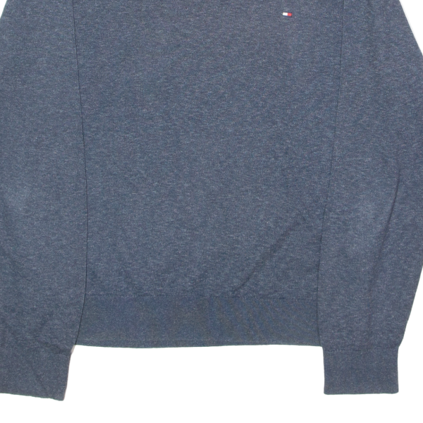 TOMMY HILFIGER Mens Jumper Blue V-Neck Tight Knit L Online