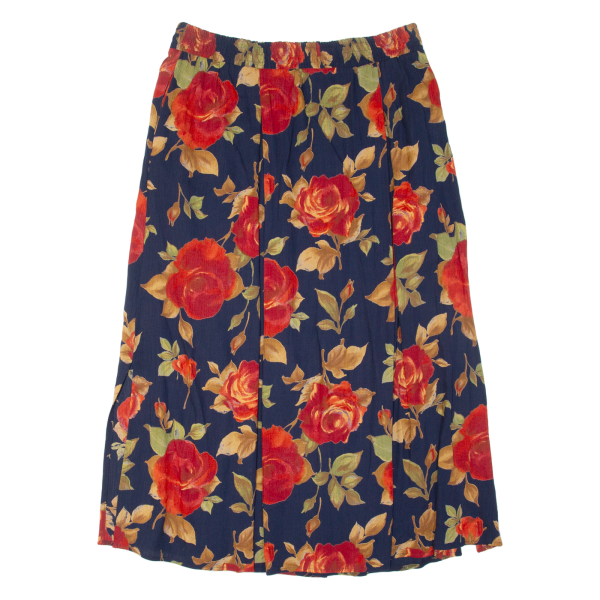 CHIKI Womens A-Line Skirt Blue Long Viscose Floral L Supply